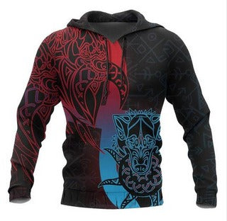 Viking Print Hoodie